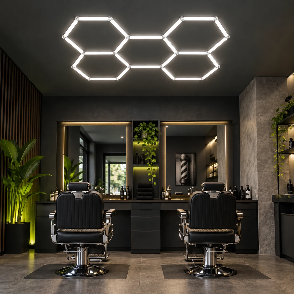 Cena ilustrativa 2 de Luminária LED Hexagonal · Kit 5 Hexágonos